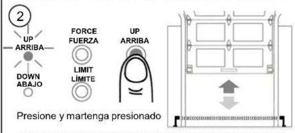 2 UP ARRIBA DOWN ABAJO FORCE FUERZA LIMIT LIMITE UP ARRIBA Presione y martenga presionado