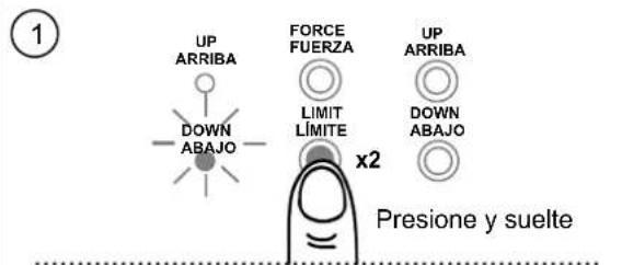 UP ARRIBA DOWN ABajo FORCE FUERZA LIMIT LÍMITE x2 UP ARRIBA DOWN ABajo Presione y suelte