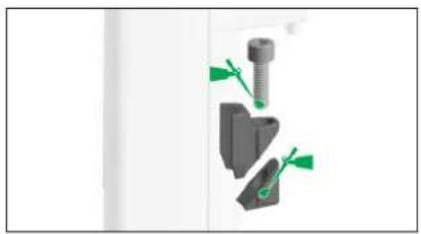 Close-up of mechanical components with green arrows indicating alignment or movement (no text or symbols)