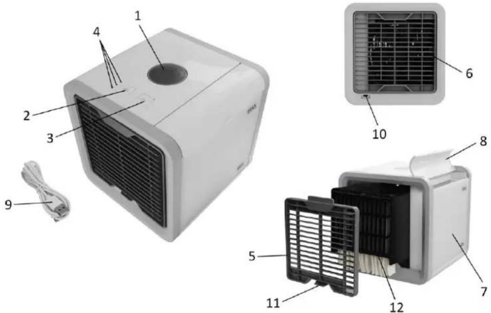 Emerio AC-125788 - BESCHREIBUNG DER TEILE - 1