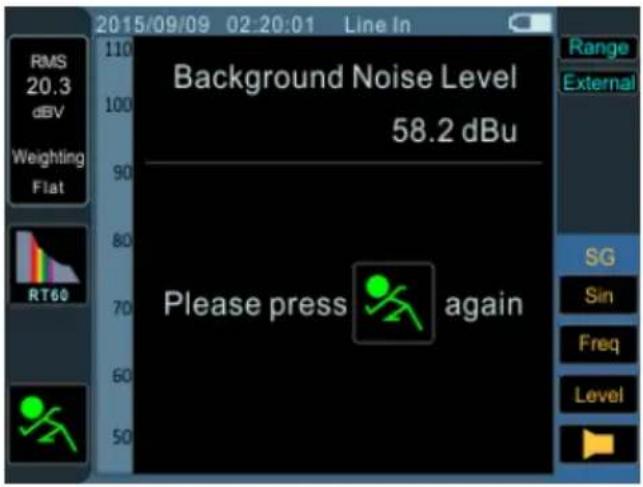 2015/09/09 02:20:01 Line In RMS 20.3 dBV Weighting Flat Background Noise Level 58.2 dBu Please press again Range External SG Sin Freq Level