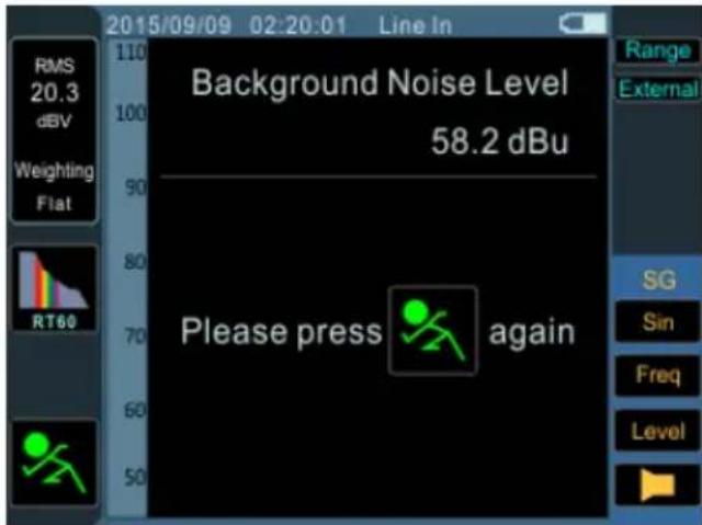 2015/09/09 02:20:01 Line In RMS 20.3 dBV Weighting Flat Background Noise Level 58.2 dBu Please press again Range External SG Sin Freq Level
