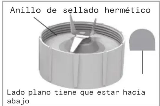 Anillo de sellado hermético Lado plano tiene que estar hacia abajo