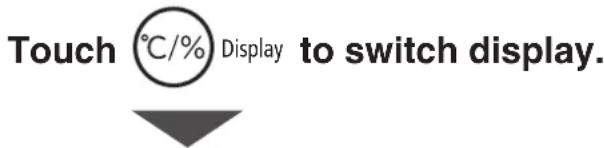Touch ℃/% Display to switch display.