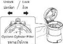 HITACHI CV-SC23V - How to Clean the Cyclone Cylinder Filter / วิธีกําstrามะเยาลยุทธการของใจโตแล - 2