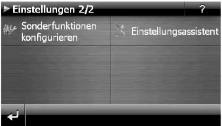 Einstellungen 2/2 Sonderfunktionen konfigurieren Einstellungsassistent