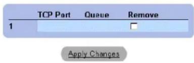 TCP Port Queue Remove 1 Apply Changes