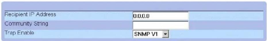Recipient IP Address 0.0.0.0 Community String Trap Enable SNMP V1