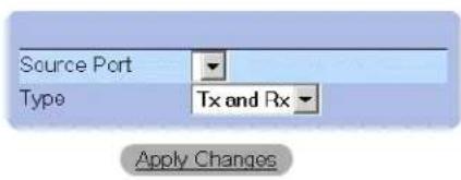 Source Port Type Tx and Rx Apply Changes