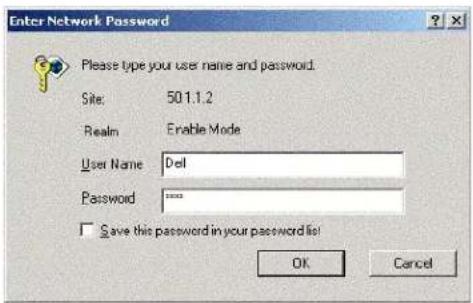 Enter Network Password Please type your user name and password. Site: 501.1.2 Realm Enable Mode User Name Del Password "" Save this password in your password list! OK Cancel