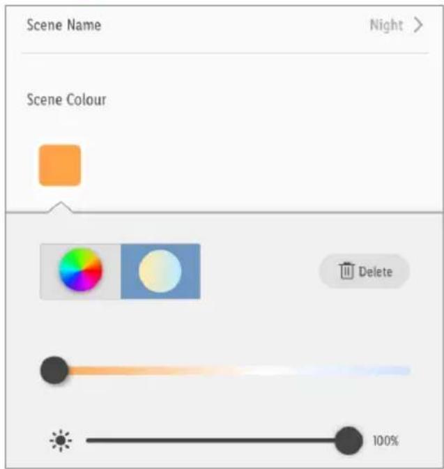Scene Name Night > Scene Colour Delete 100%