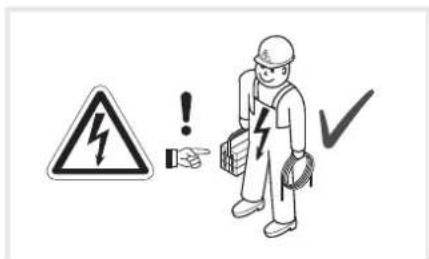 Safety warning symbol with hazard symbol, warning sign, and checkmark indicating inspection or validation