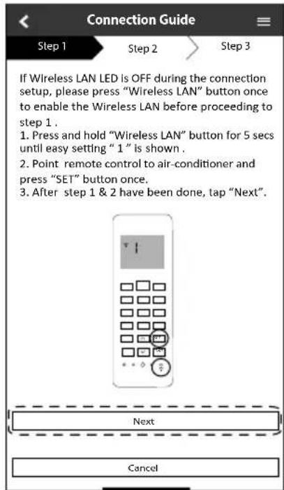 PANASONIC CS-NZ35VKE - Forbind til netværk vha. WPS-tilstand (metode 1) - 3