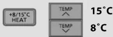 +8/15°C HEAT TEMP 15°C TEMP 8°C