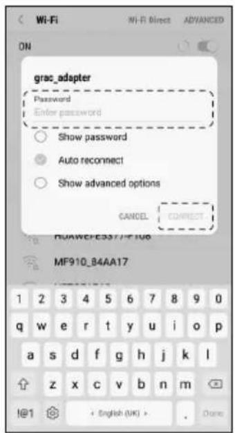 wi-Fi mi-Fi Direct ADVANCED ON grac_adapter Password Enter password Show password Auto reconnect Show advanced options CANCEL CONNECT RUAWEF3577-F106 MF910_84AA17 1 2 3 4 5 6 7 8 9 0 q w e r t y u i o p a s d f g h j k l z x c v b n m !@1 + English (UK) > Done