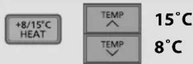 +8/15°C HEAT TEMP 15°C 8°C TEMP
