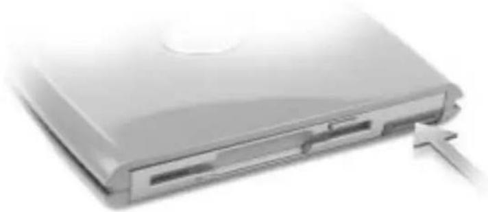 DELL Latitude D400 - Podłączanie wnęki Dell™ D/Bay - 1