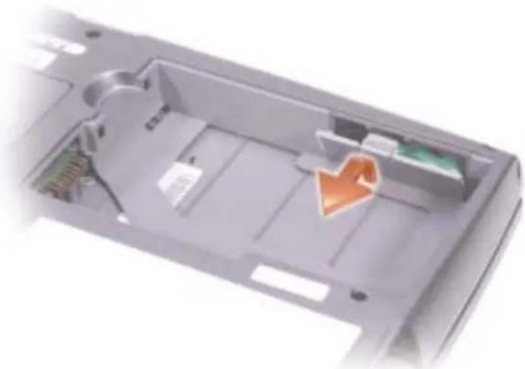 DELL Latitude D505 - Ta ut och sätta in ett reservbatteri - 1