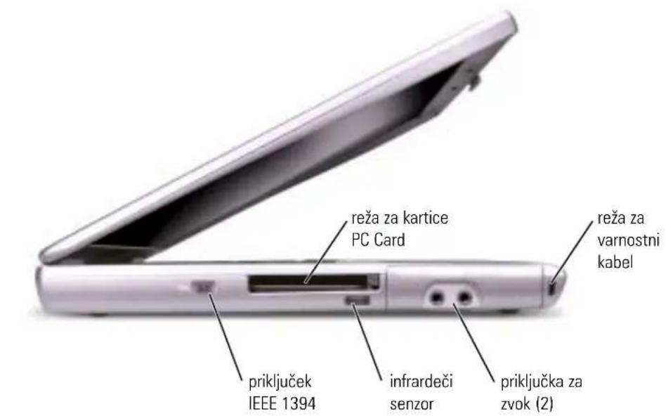reža za kartice PC Card reža za varnostni kabel prikluček IEEE 1394 infrardeči senzor priklučka za zvok (2)