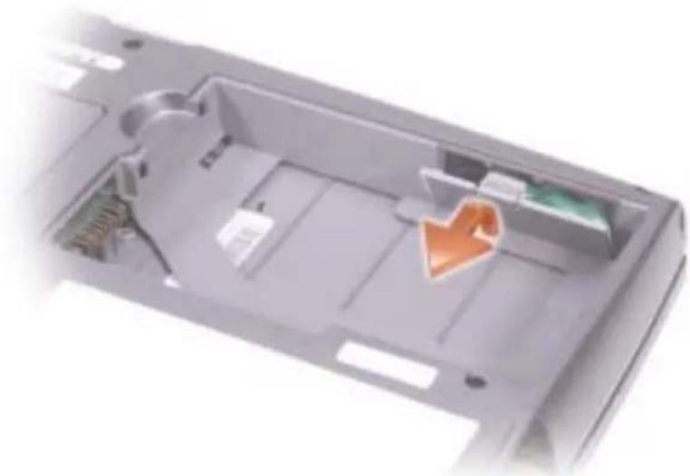 DELL Latitude D505 - Ta ut og sette inn reservebatteri - 1