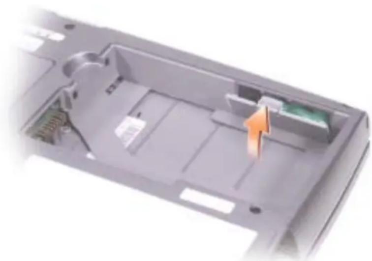 DELL Latitude D505 - Fjernelse og isætning af ekstra batteri - 2