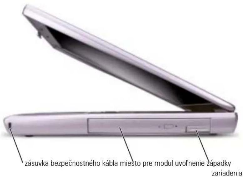 západka zásuvky na batériu kryt pamäůového modulu indikátor stavu batérie pevný disk batéria kryt karty Mini PCI ventilátor otvor dokovacieho zariadenia
