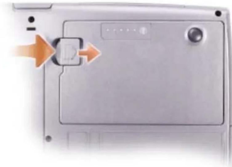 DELL Latitude D505 - Wyjmowanie akumulatora - 3