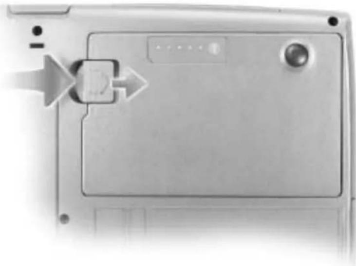 DELL Latitude D500 - Fjerne et batteri - 3
