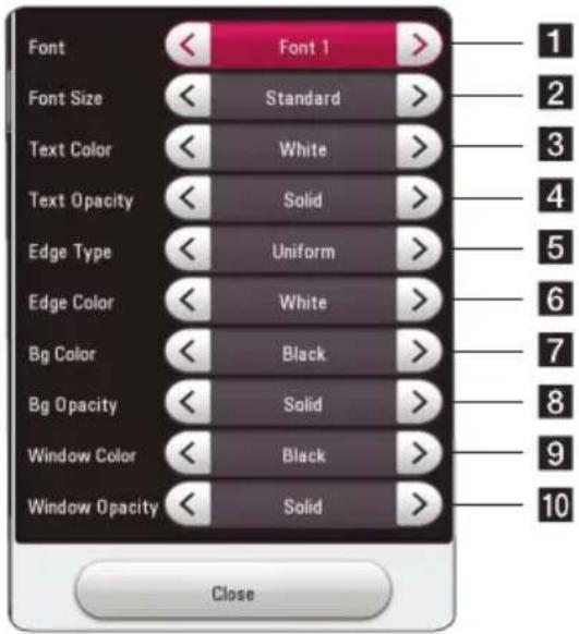 Font Font Size Text Color Text Opacity Edge Type Edge Color Bg Color Bg Opacity Window Color Window Opacity Font 1 Standard White Solid Uniform White Black Solid Black Solid Close 1 2 3 4 5 6 7 8 9 10