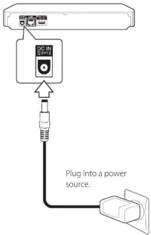 DC IN 12V=1A Plug into a power source.