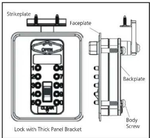 Strikeplate Faceplate Backplate Body Screw Lock with Thick Panel Bracket