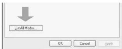 List All Modes... OK Cancel Apply