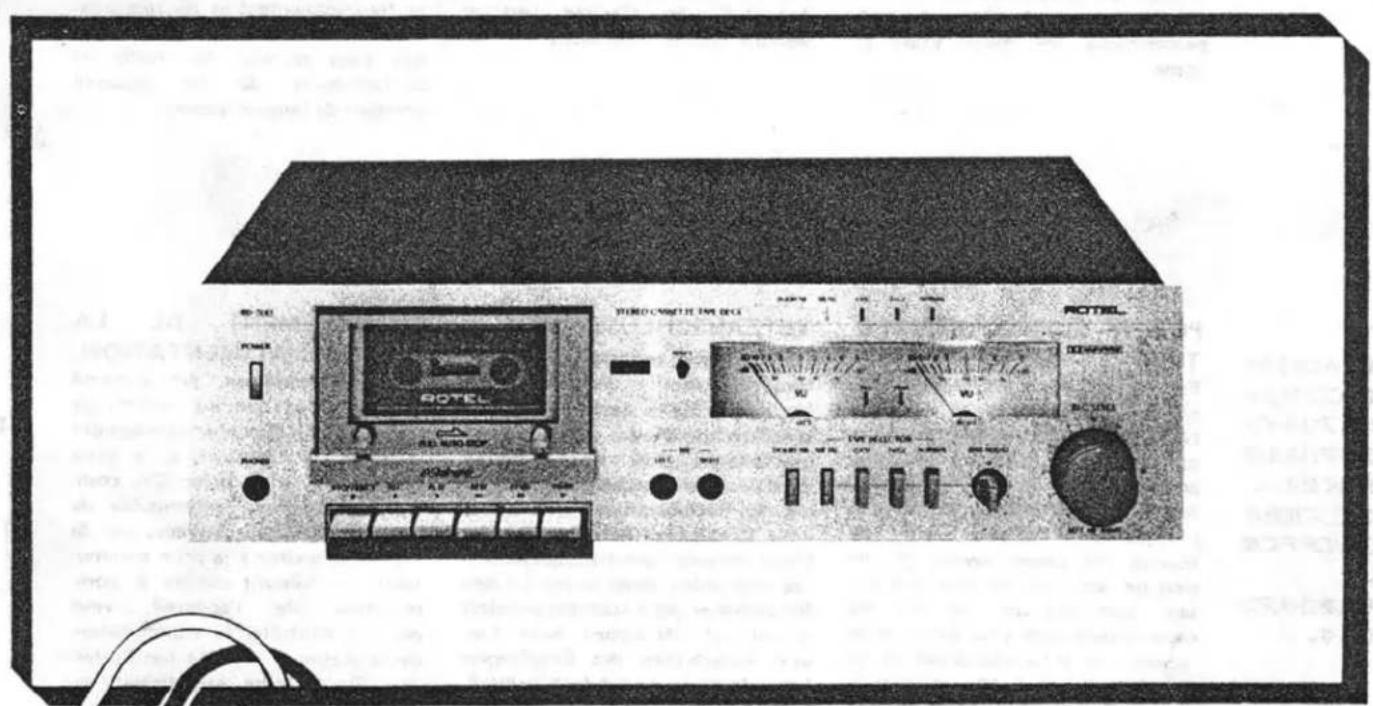 ROTEL RD-500 - OWNER'S MANUAL - 1