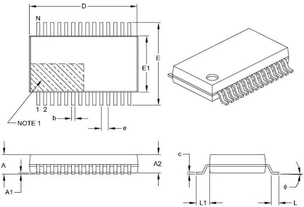 Microchip PIC32MM0016GPL036 - 28-Lead Plastic Shrink Small Outline (SS) - 5.30 mm Body [SSOP] - 1