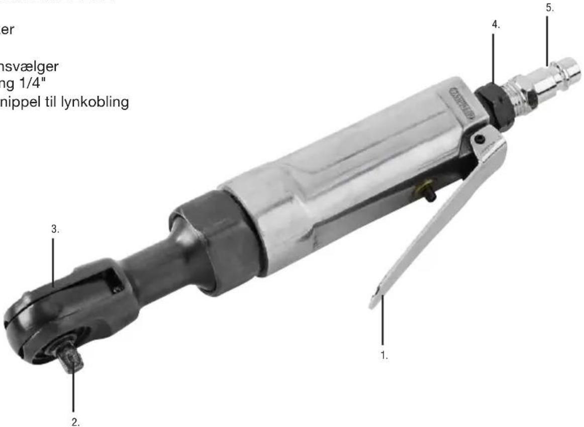 er nsvælger ng 1/4" mippel til lynkobling 3. 2. 1. 4. 5.