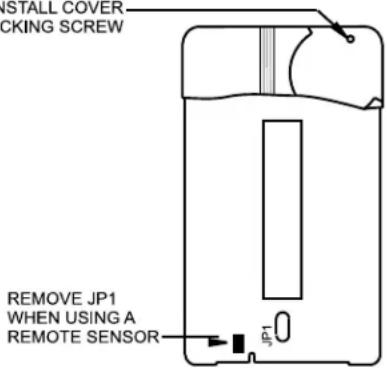 INSTALL COVER CKING SCREW REMOVE JP1 WHEN USING A REMOTE SENSOR