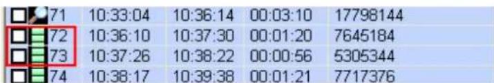 71 10:33:04 10:36:14 00:03:10 17798144 72 10:36:10 10:37:30 00:01:20 7645184 73 10:37:26 10:38:22 00:00:56 5305344 74 10:38:17 10:39:38 00:01:21 7717376