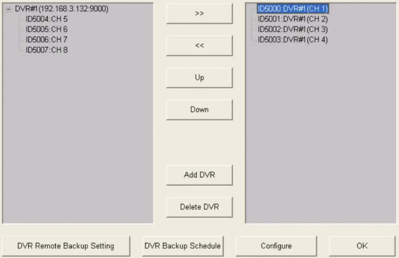 - DVR#1(192.168.3.132:9000) ID5004:CH 5 ID5005:CH 6 ID5006:CH 7 ID5007:CH 8 >>