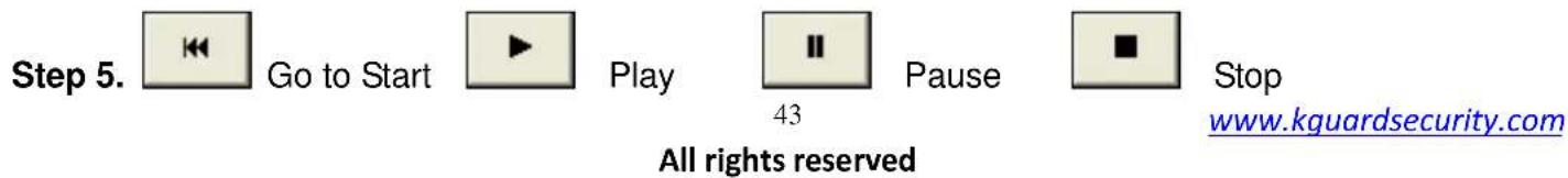 Step 5. Go to Start Play 43 Pause Stop All rights reserved www.kguardsecurity.com