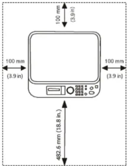 100 mm (3.9 in) 100 mm (3.9 in) 482.6 mm (18.8 in.)