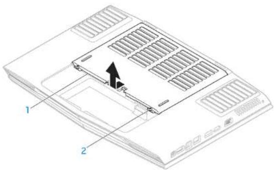 ALIENWARE M17x R2 - Fjernelse af harddisk(e) - 1