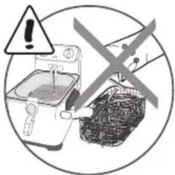 Warning symbol and diagram showing a kitchen with an explosion warning, indicating no hazard or caution against the device.