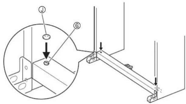 Technical diagram showing mechanical assembly with labeled components and directional arrows indicating motion or force