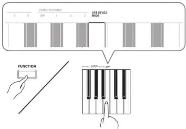TOUCH RESPONSE OFF 1 2 3 USB DEVICE MODE FUNCTION