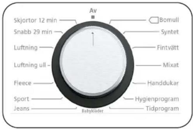 Skjortor 12 min Snabb 29 min Luftning Luftning ull Fleece Sport Jeans Av Bomull Syntet Fintvätt Mixat Handdukar Hygienprogram Tidprogram Babykläder