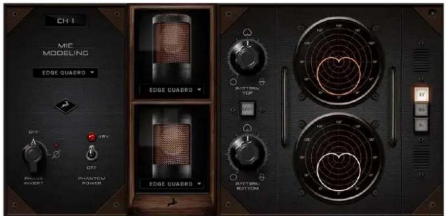 CH 1 MIC MODELING EDGE QUADRO OFF PHASE INVERT OFF PHANTOM POWER EDGE QUADRO PATTERN TOP OUT PATTERN BOTTOM