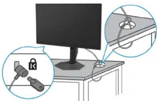 ALIENWARE AW2524H - Securing your monitor using Kensington lock (optional) - 1