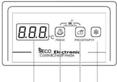 8.8.8 °C UNLOCKING FRIDGE FREEZER/UPPER SECO Electronic Control Chest Freeze