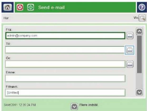 Send e-mail Klar Vis Fra: admin@company.com Tit: Cc: Emne: Filnavn: [Untitled] 3rd/2011 12:35:24 PM Flere indstil