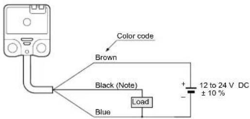 Color code Brown Black (Note) Blue Load + - 12 to 24 V DC ± 10 %